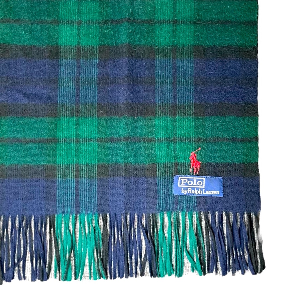 Lauren Ralph Lauren Vintage‎ Women’s Plaid Green Navy Blue Scarf